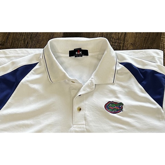 Other - Florida Gators‎ Polo Shirt Men's XL White Blue Embroidered Logo S&K Sportswear